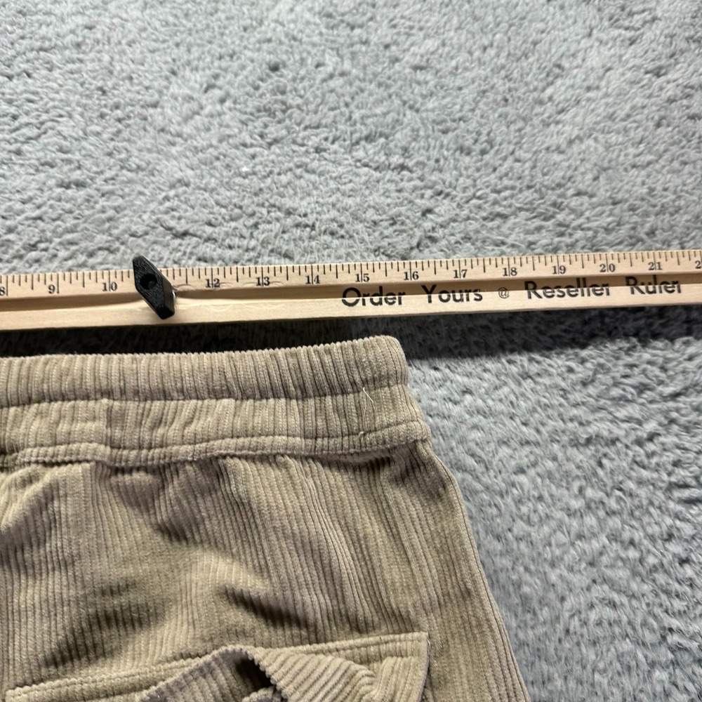 MNML Pant Mens L Brown Corduroy Cotton Cargo Wide-Leg Baggy Utility Workwear - Picture 7 of 12